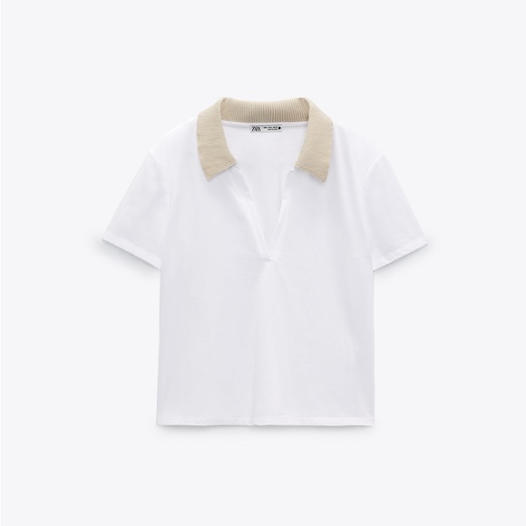 NWT Zara Ribbed Polo Shirt - Picture 1 of 10